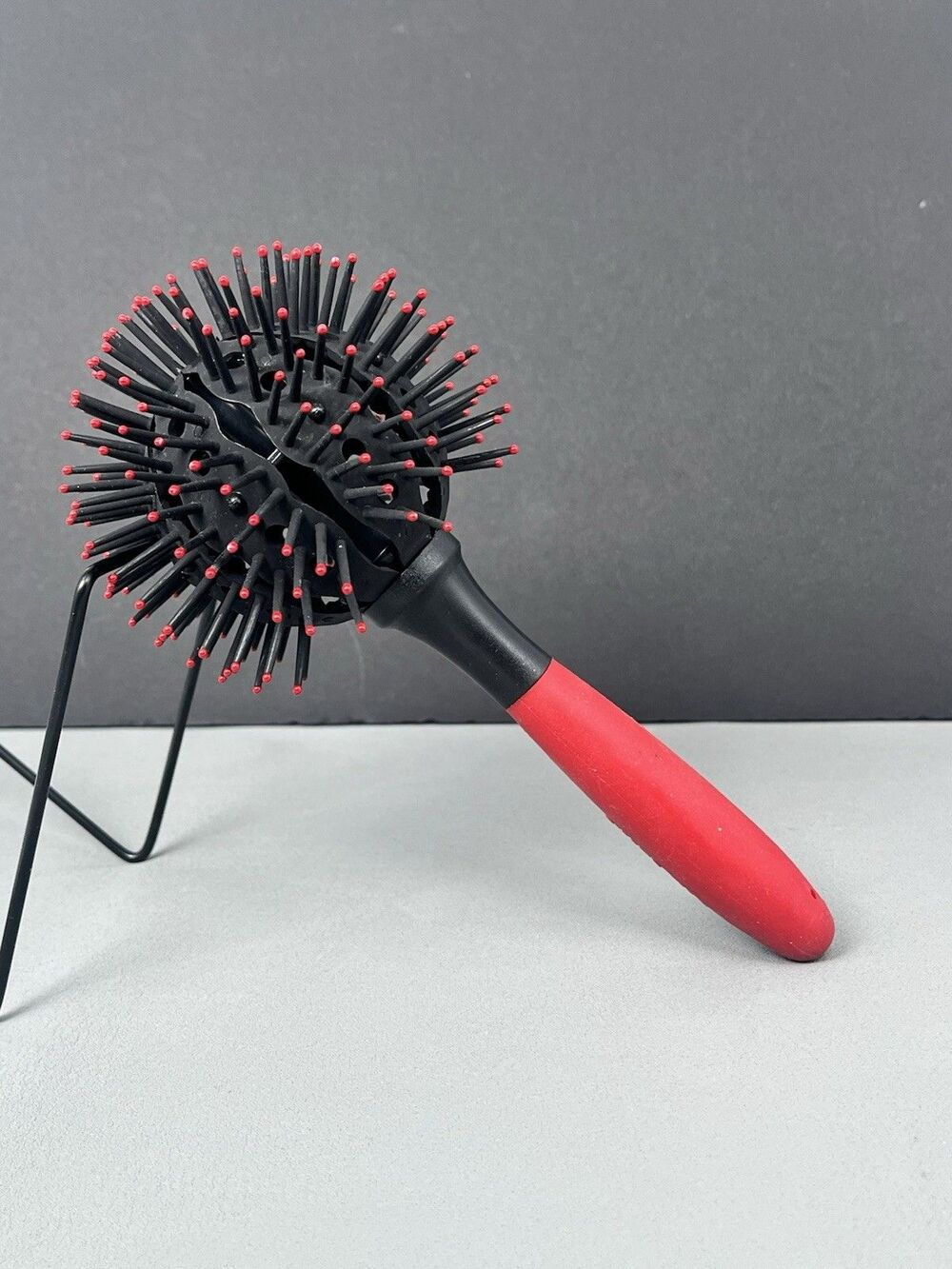 Kurl Mi Brush Large Red & Black Nylon Bristles 8.5" Hair Retro Salon HTF Rare
